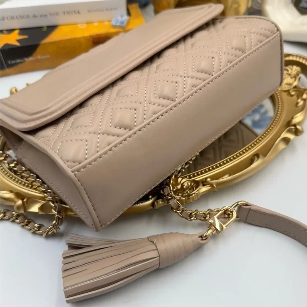 🆕 TORY BURCH 🧿 NWOT Fleming Small Convertible Shoulder Bag, Beige In Bedrock